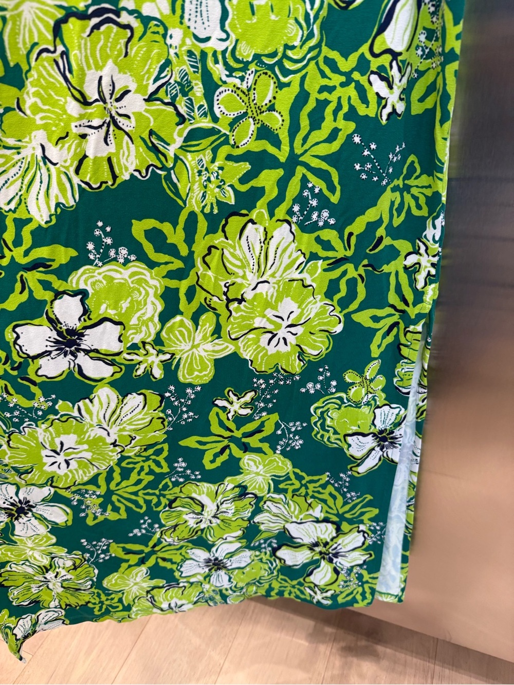 Lilly Pulitzer Green Floral Wrap-Style Long Sleeve Dress - Picture 3 of 7